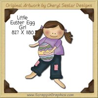 Little Easter Egg Girl Single Clip Art Graphic Download