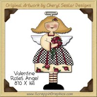 Valentine Roses Angel Single Clip Art Graphic Download
