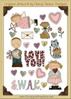 Reseller -Valentine Wishes Sticker Page Clip Art Graphics