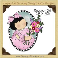 Bouquet Girl Single Clip Art Graphic Download