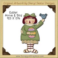 Easter Annie & Bird Single Clip Art Graphic Download