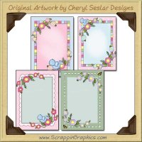 More Pretty Flower Card Frames Sampler Printable Download