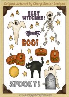 Reseller -Spooky Ooky Sticker Page Clip Art Graphics