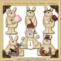 Seasonal Bunnies Collection Graphics Clip Art Download
