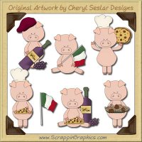Italian Piggies Collection Graphics Clip Art Download