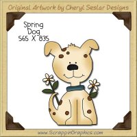 Spring Dog Single Clip Art Graphic Download