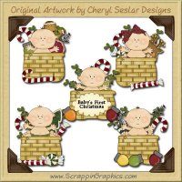 Baby Christmas Baskets Clip Art Download