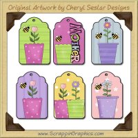 Flower Pot Tags Collection Printable Craft Download